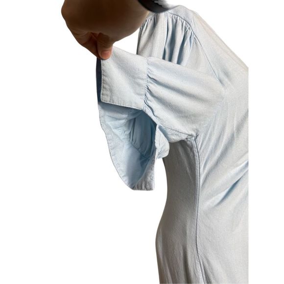 Free People Short Sleeve Button Down Long Dress Size Medium - Picture 6 of 7